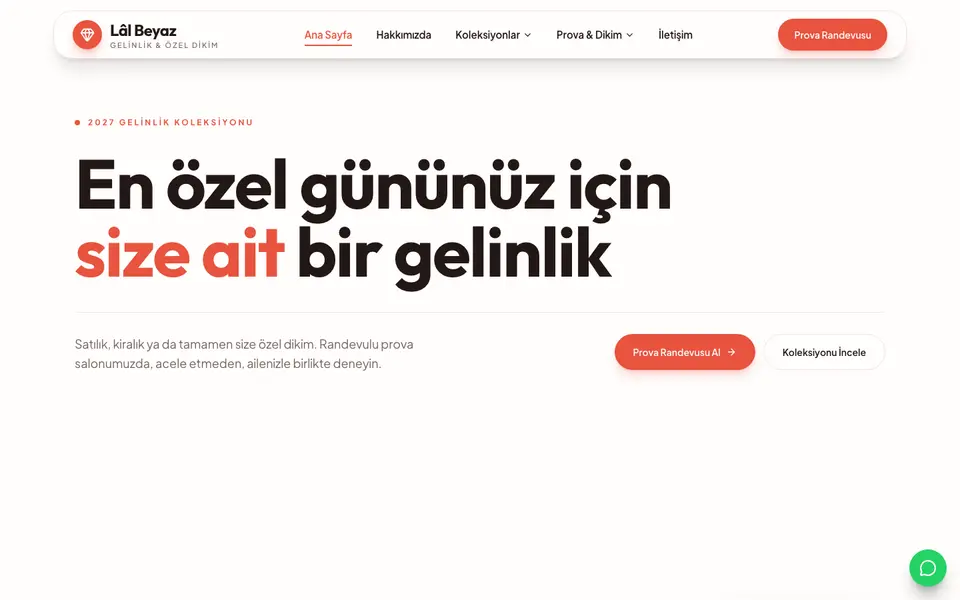 Gelinlik · Canlı şablonu