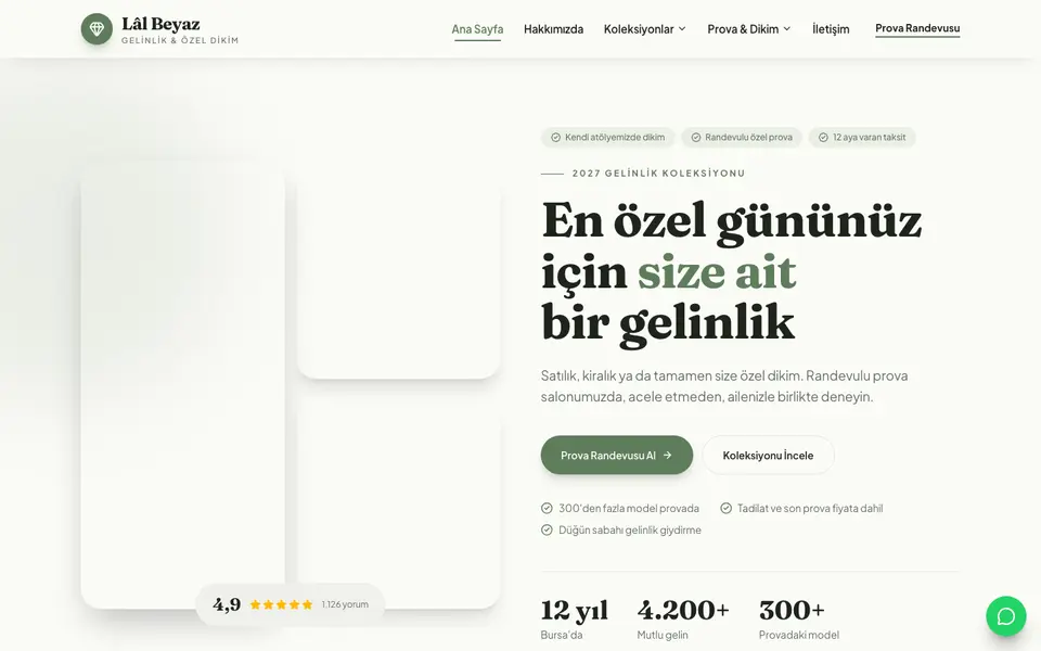 Gelinlik · Doğal şablonu