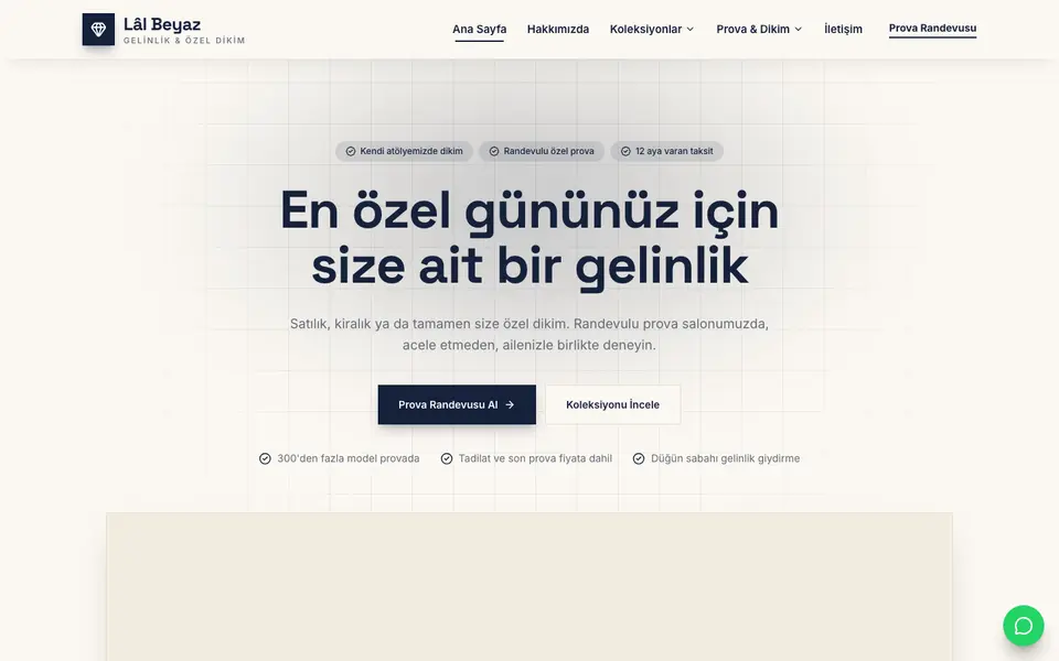 Gelinlik · Minimal şablonu