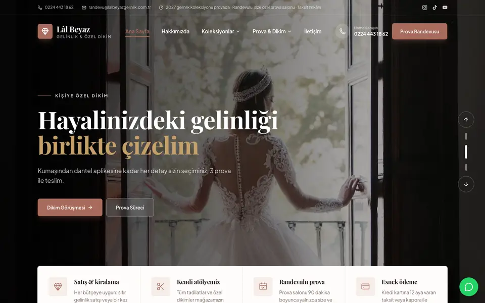 Gelinlik web sitesi şablonu