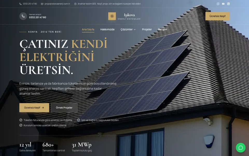 Güneş Enerjisi · Lüks şablonu