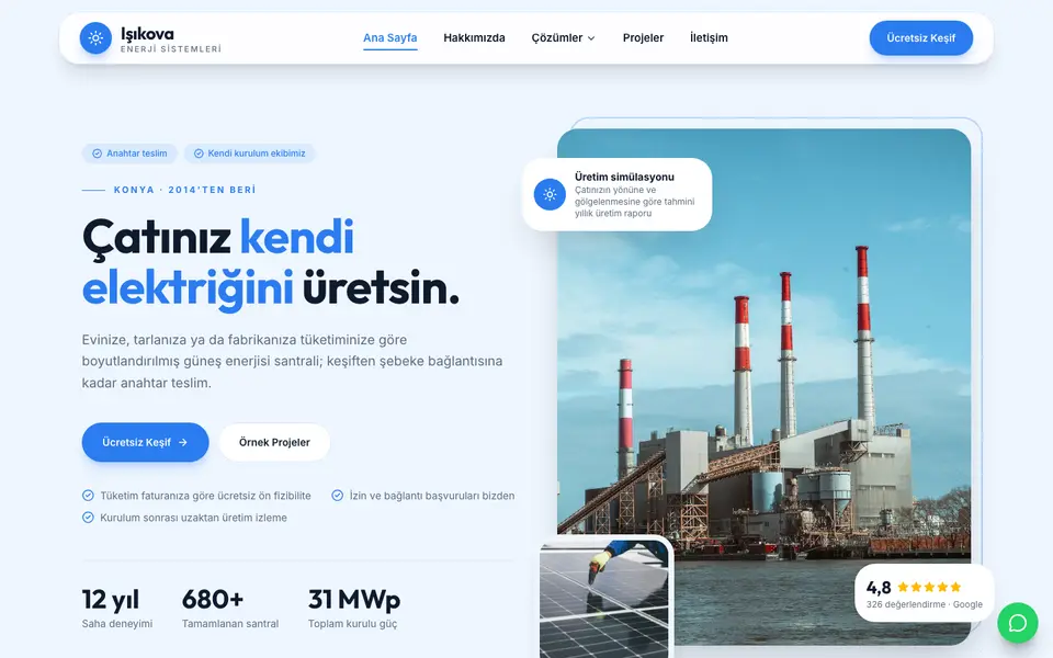 Güneş Enerjisi · Modern şablonu