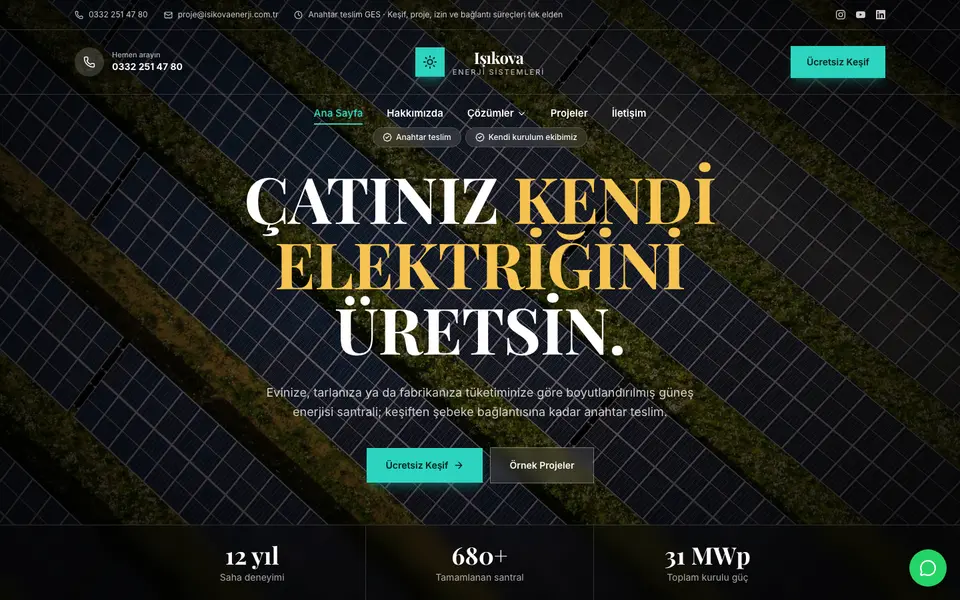 Güneş Enerjisi · Prestij şablonu