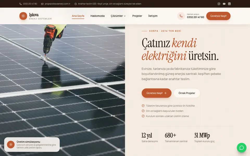 Güneş Enerjisi · Retro şablonu