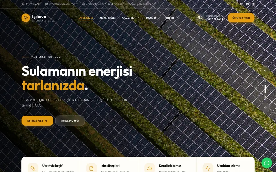 Güneş Enerjisi web sitesi şablonu