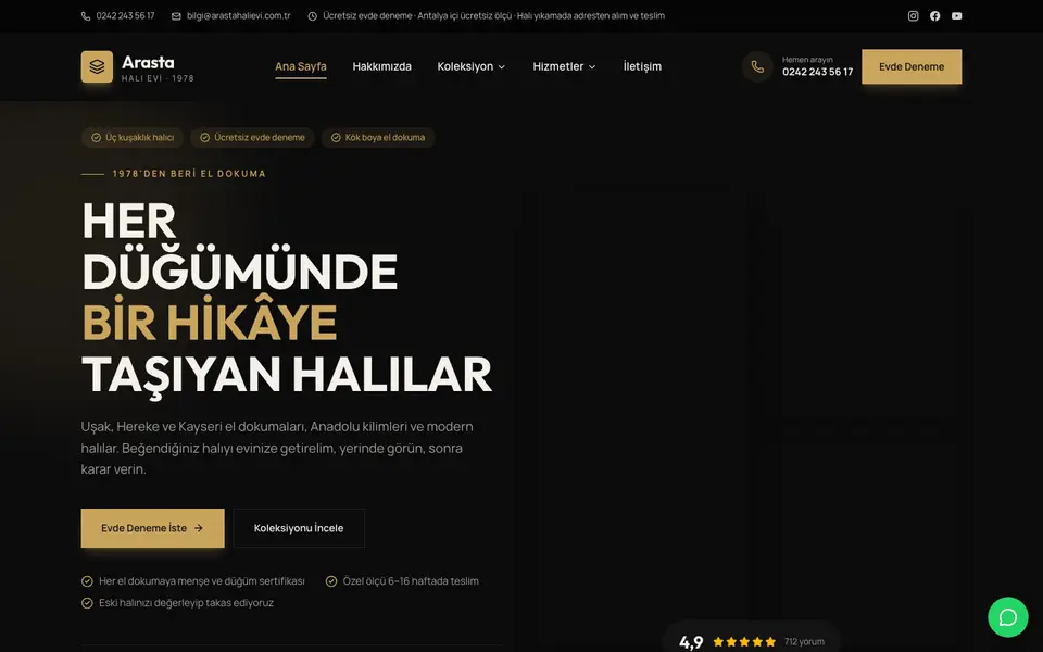 Halı Mağazası · Cesur şablonu
