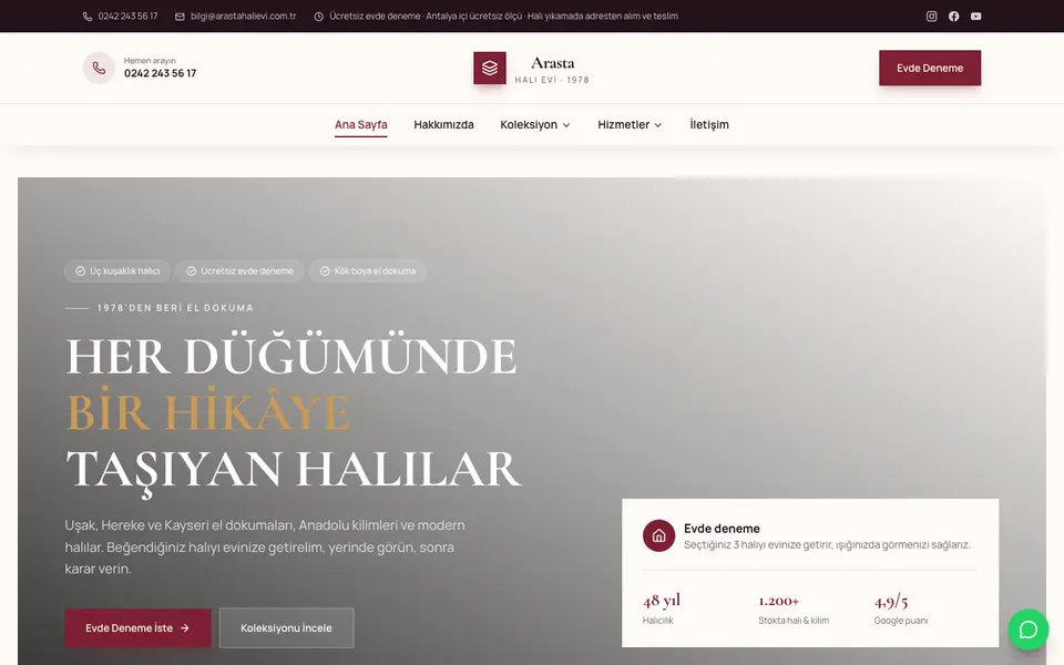 Halı Mağazası · Elit şablonu