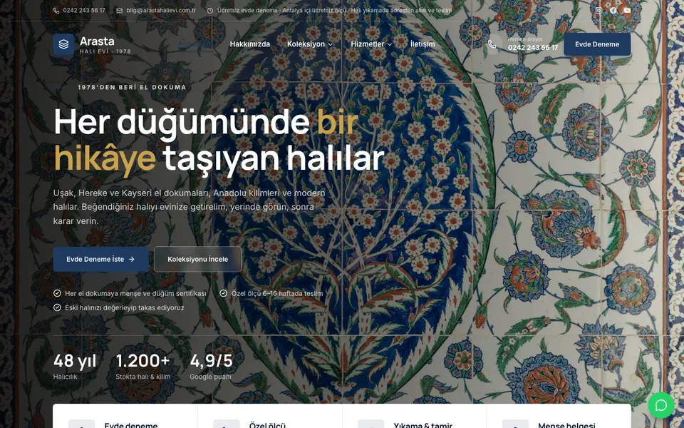 Halı Mağazası · Kurumsal şablonu
