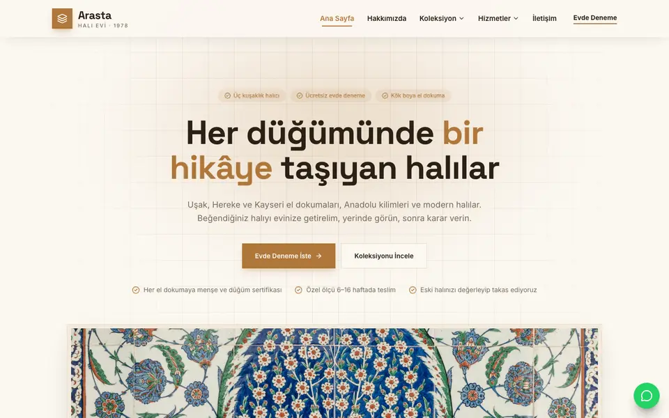Halı Mağazası · Minimal şablonu