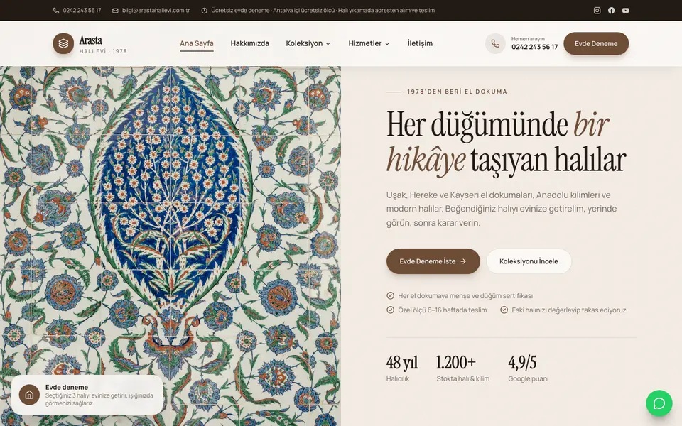 Halı Mağazası · Retro şablonu