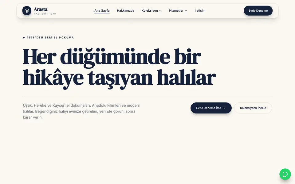 Halı Mağazası · Vitrin şablonu