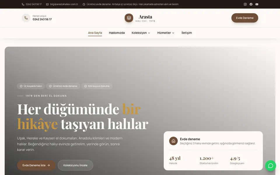 Halı Mağazası · Zarif şablonu