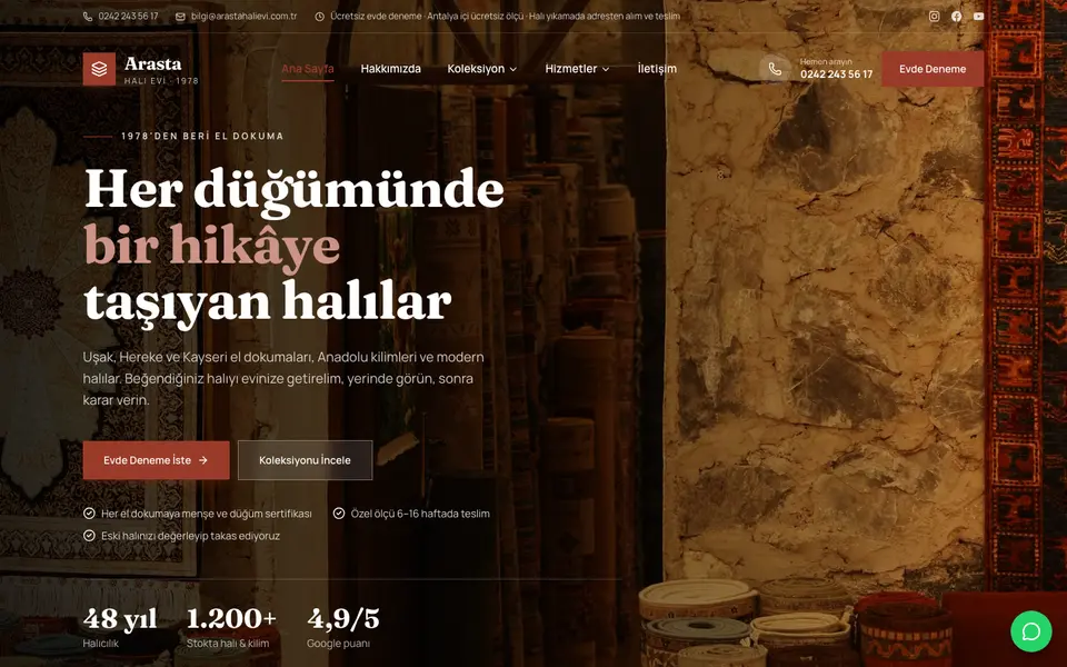 Halı Mağazası web sitesi şablonu