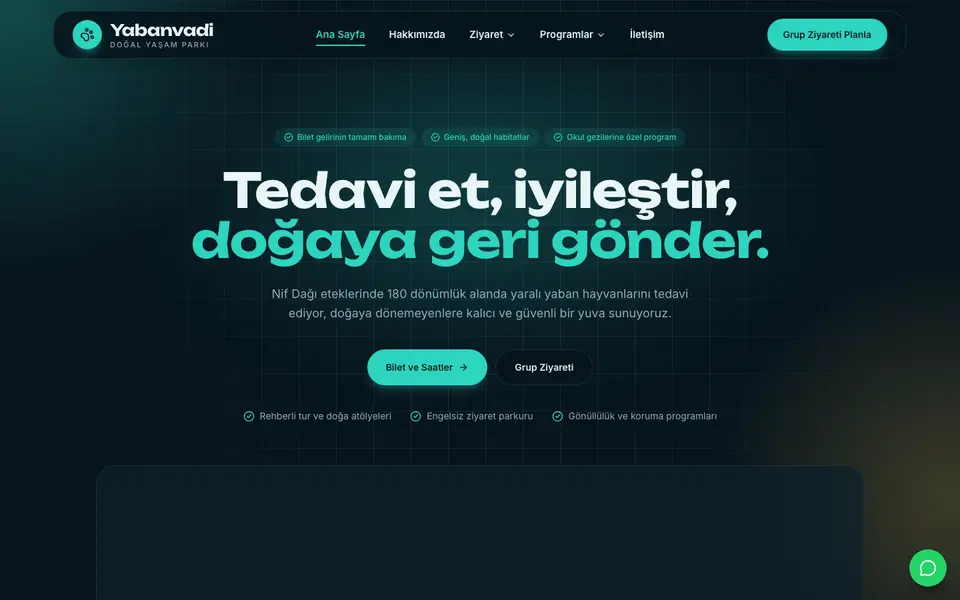 Hayvanat Bahçesi & Rehabilitasyon · Cam şablonu