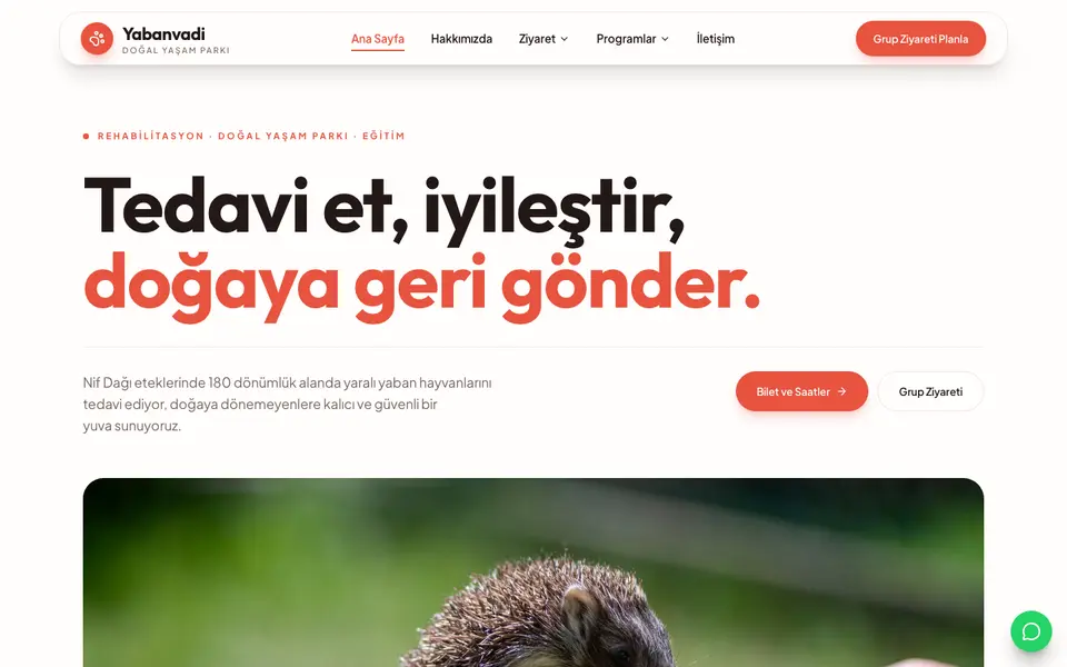 Hayvanat Bahçesi & Rehabilitasyon · Canlı şablonu