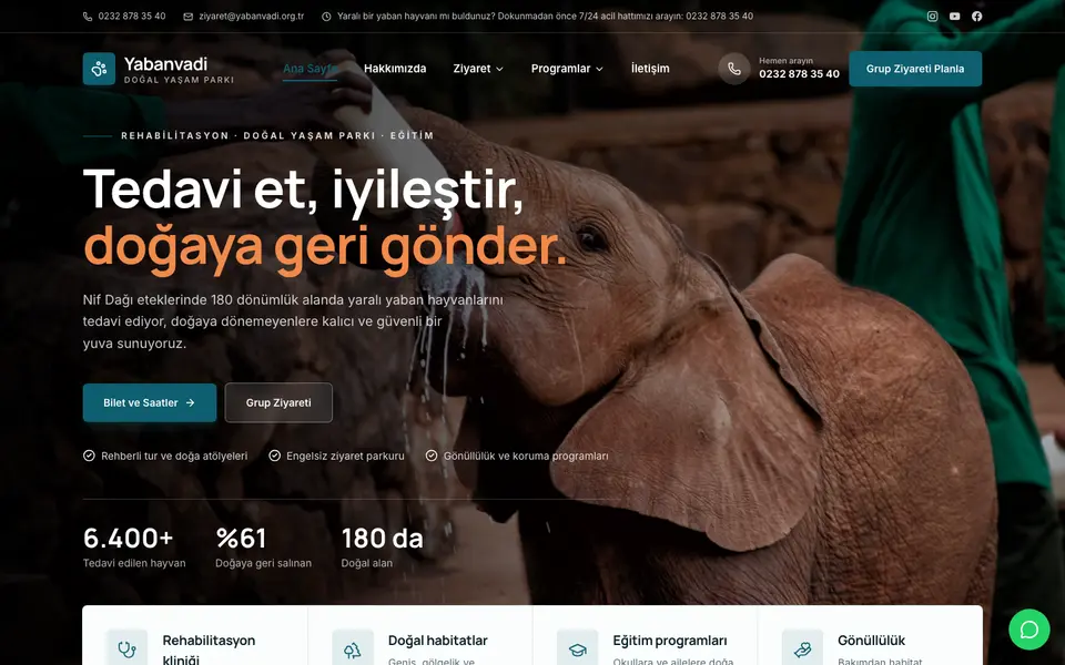 Hayvanat Bahçesi & Rehabilitasyon · Kurumsal şablonu