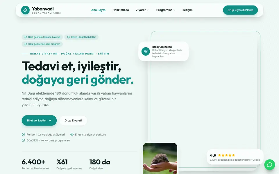 Hayvanat Bahçesi & Rehabilitasyon · Modern şablonu