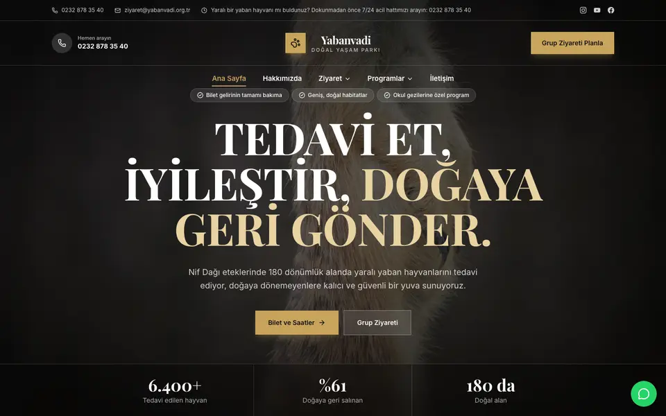Hayvanat Bahçesi & Rehabilitasyon · Prestij şablonu