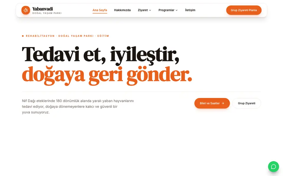 Hayvanat Bahçesi & Rehabilitasyon · Vitrin şablonu