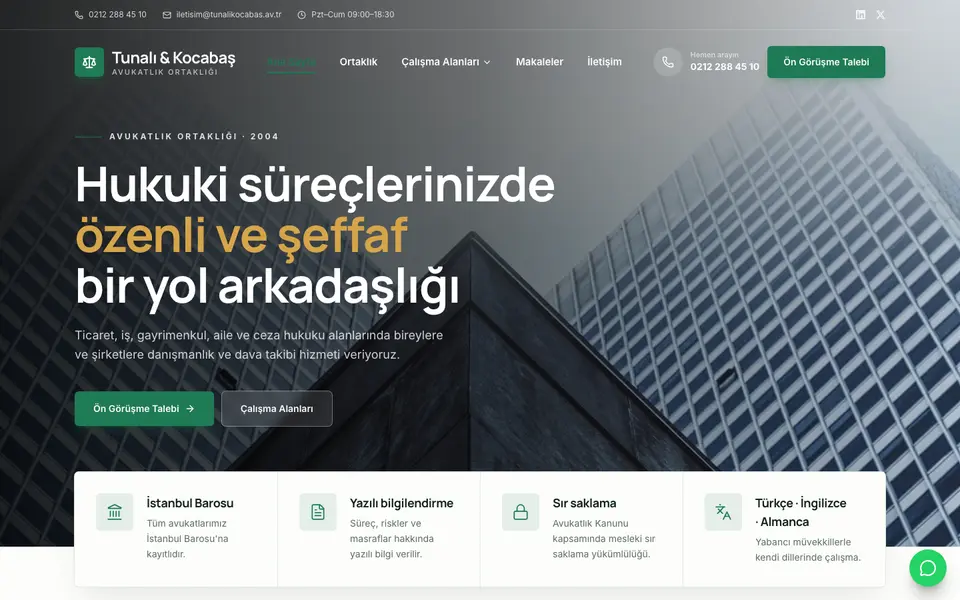 Hukuk Bürosu · Kurumsal şablonu