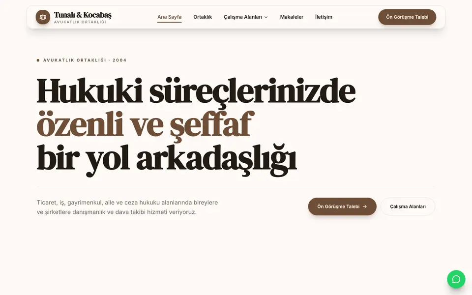 Hukuk Bürosu · Vitrin şablonu