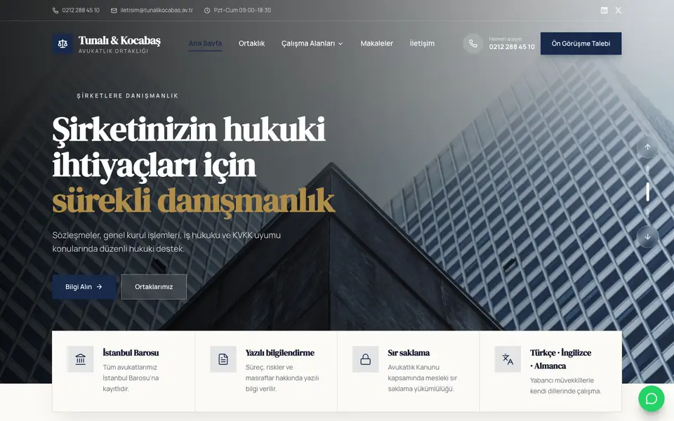 Hukuk Bürosu web sitesi şablonu