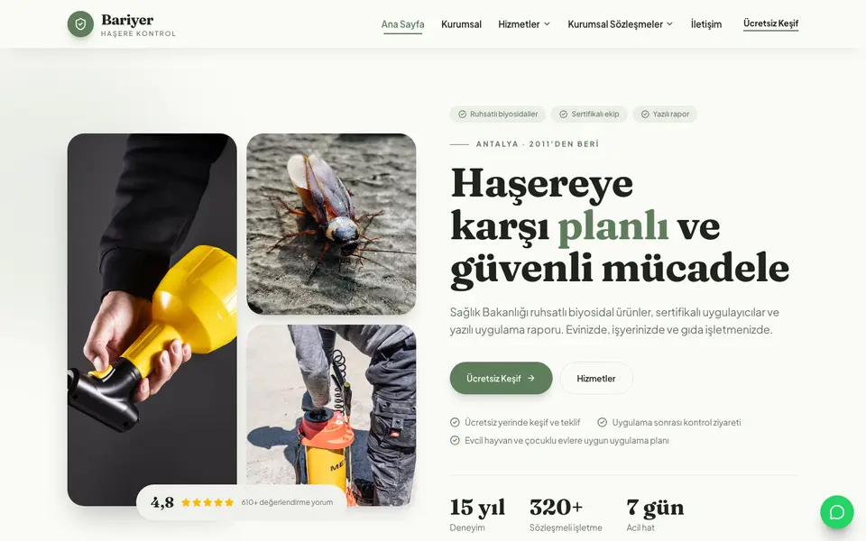 İlaçlama · Doğal şablonu