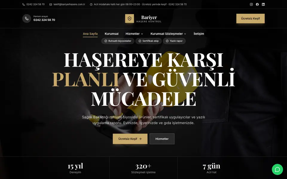 İlaçlama · Prestij şablonu