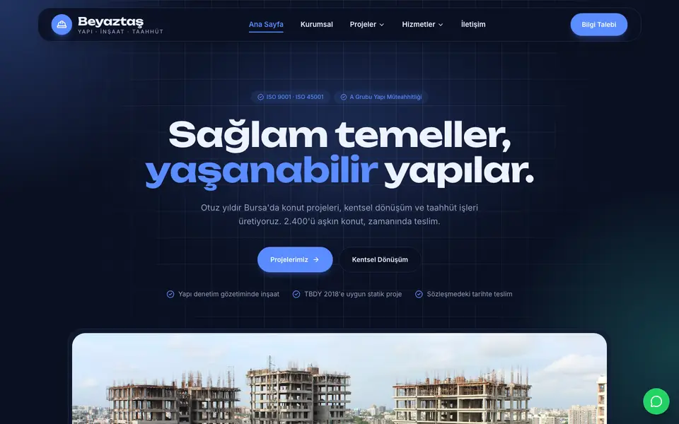 İnşaat & Müteahhitlik · Cam şablonu
