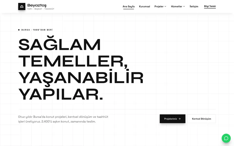 İnşaat & Müteahhitlik · Monokrom şablonu