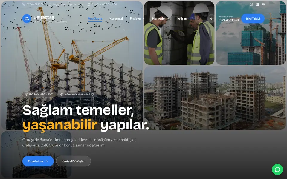 İnşaat & Müteahhitlik · Mozaik şablonu