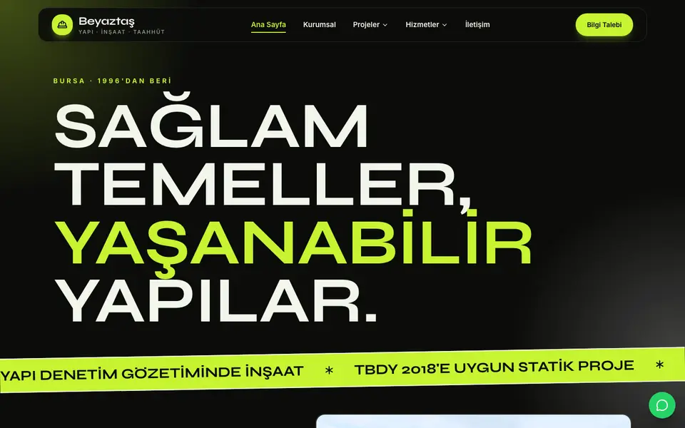 İnşaat & Müteahhitlik · Neon şablonu