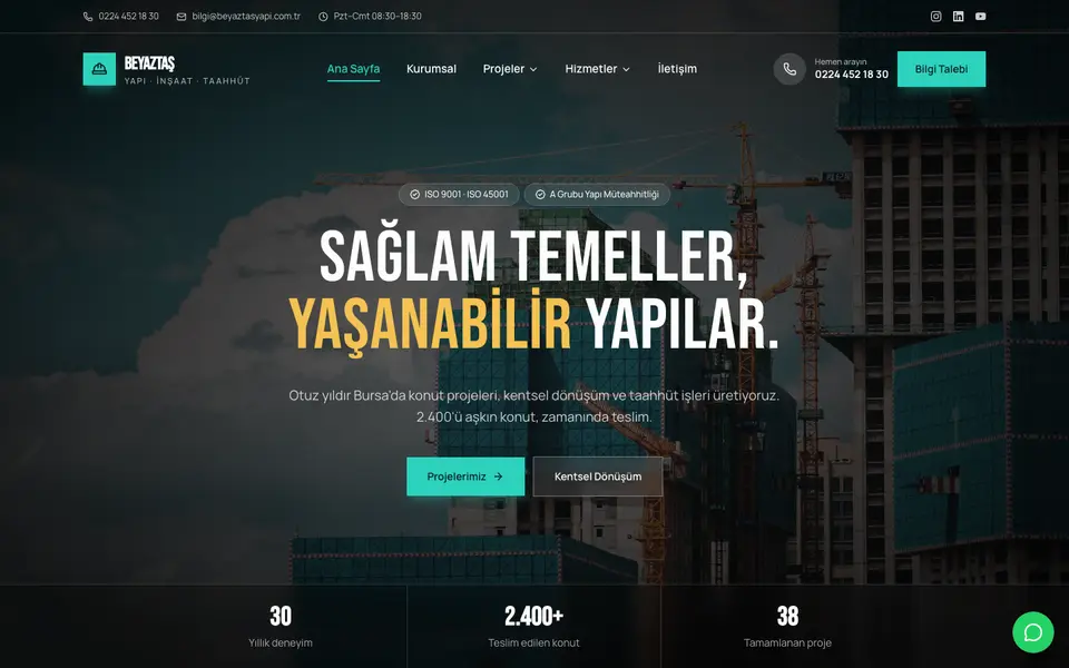 İnşaat & Müteahhitlik · Sinema şablonu