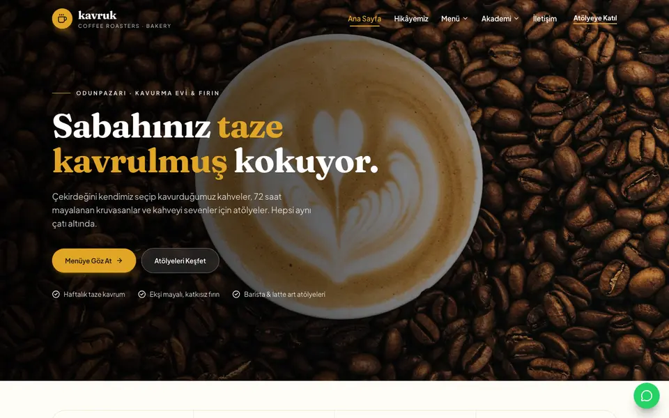 Kafe & Fırın · Bahar şablonu