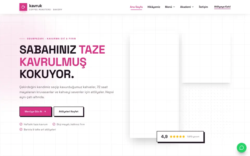 Kafe & Fırın · Brutal şablonu