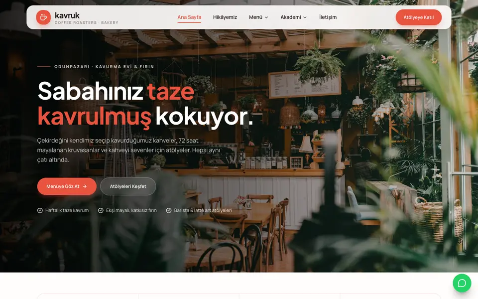 Kafe & Fırın · Dinamik şablonu