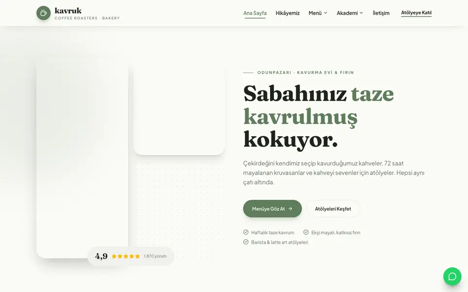 Kafe & Fırın · Doğal şablonu