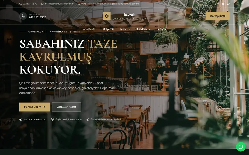 Kafe & Fırın · Lüks şablonu