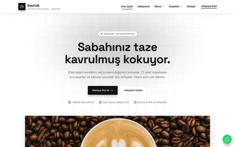 Kafe & Fırın · Minimal şablonu