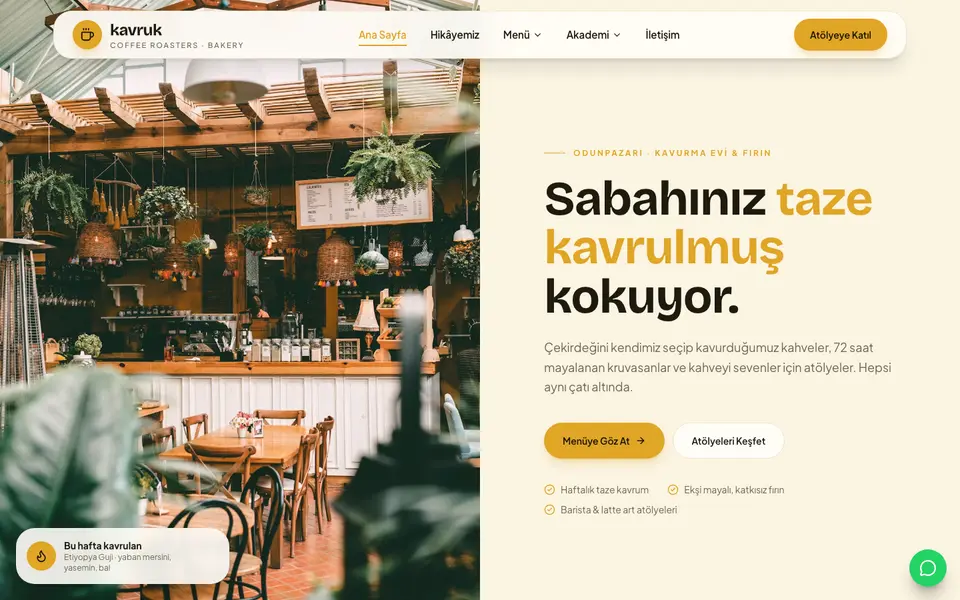 Kafe & Fırın · Pastel şablonu