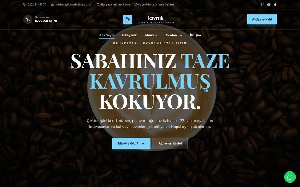 Kafe & Fırın · Prestij şablonu