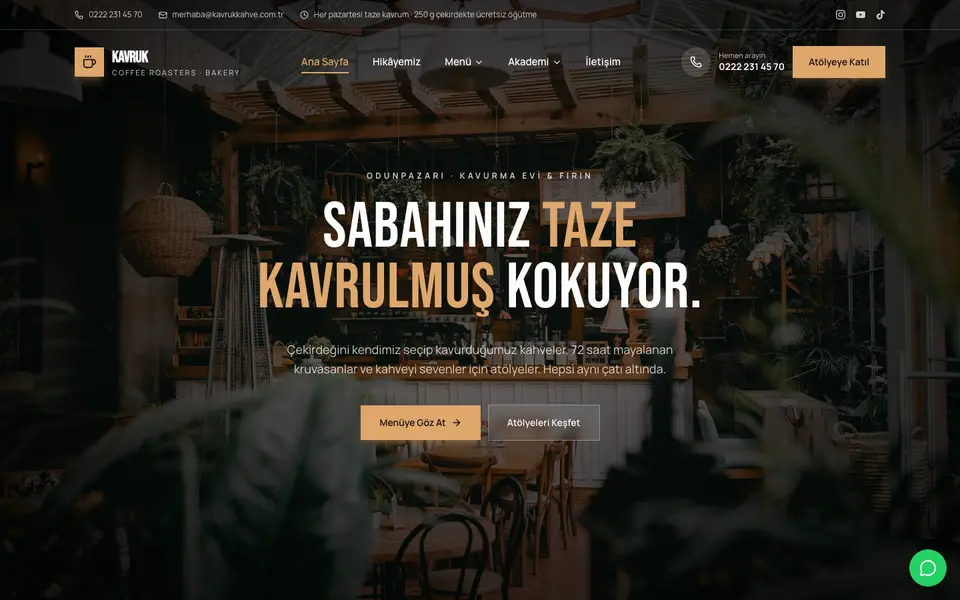 Kafe & Fırın · Sinema şablonu