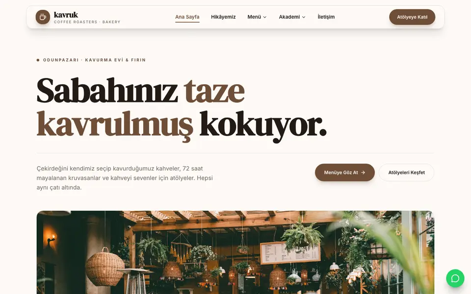 Kafe & Fırın · Vitrin şablonu
