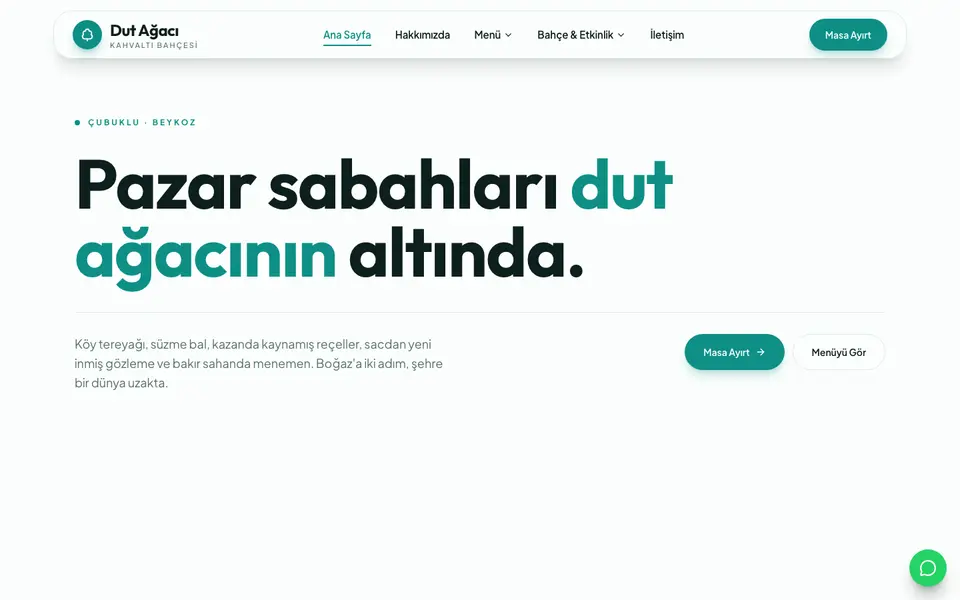 Kahvaltı Salonu · Canlı şablonu