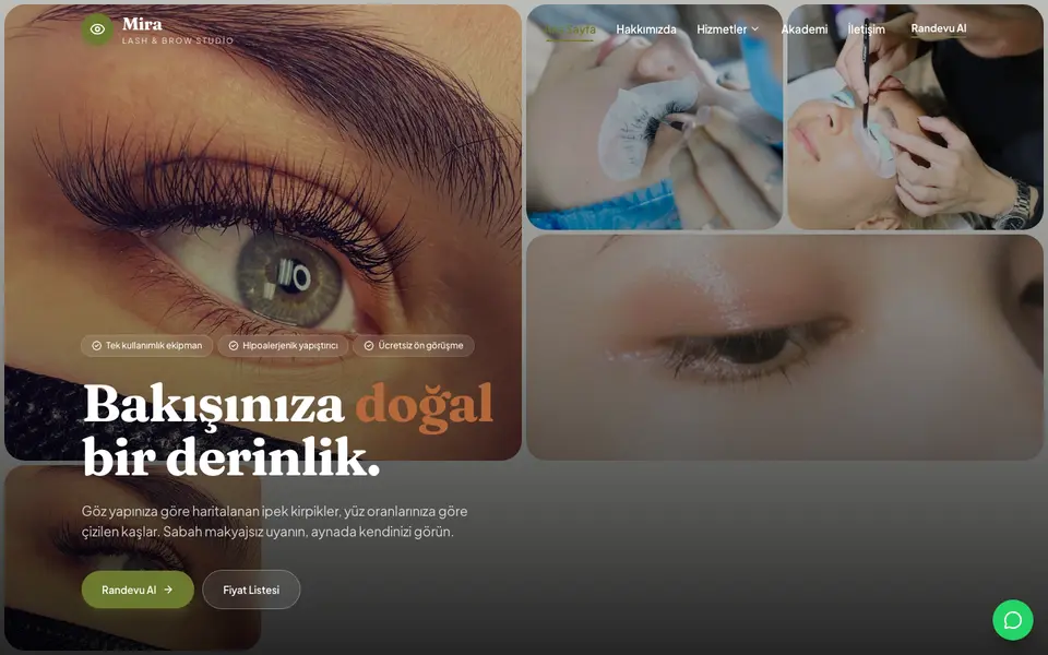 Kaş & Kirpik Stüdyosu · Bahar şablonu