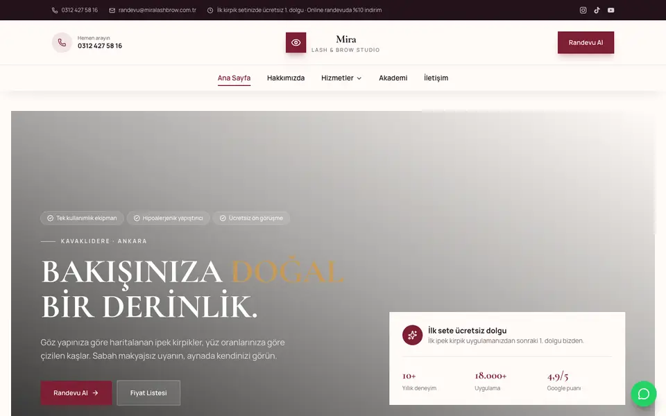 Kaş & Kirpik Stüdyosu · Elit şablonu