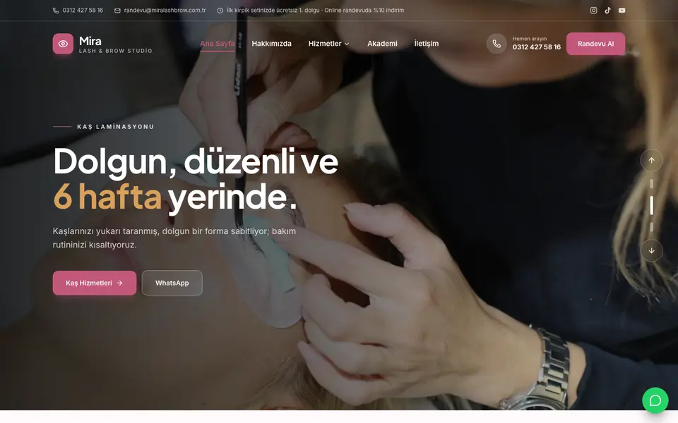Kaş & Kirpik Stüdyosu · Klasik şablonu