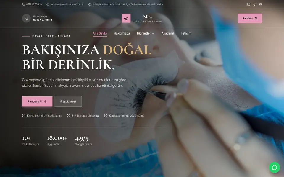 Kaş & Kirpik Stüdyosu · Lüks şablonu