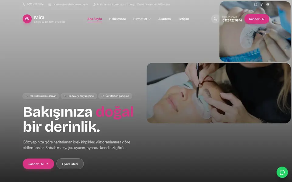 Kaş & Kirpik Stüdyosu · Mozaik şablonu