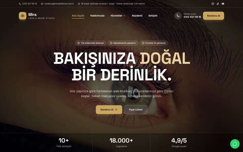 Kaş & Kirpik Stüdyosu · Sahne şablonu